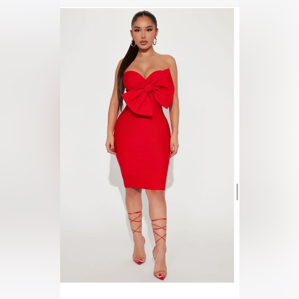 Hana red bandage dress